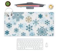 World Map Desk Mat Winter Snowflake Large Long Mouspad Non-Slip for Office and Home Desk Cover Protector Decor Pc Mat Keyboard Computer Gaming Accessories (80 X 30 Cm)