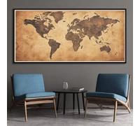 World Map Diamond Art Kits Adults, DIY 5D Large Diamond Painting Retro Full Square Drill Crystal Art Kits 31.5x78.7 Inch, Embroidery Cross Stitch Canvas Painting by Numbers for Home Decor (SQ661)