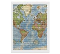 World Map Diamond Art Kits for Adults 12"x16" DIY Diamond Painting Kit for Beginners Gem Art Painting with Round Full Drill Diamonds DIY Paint Paintings for Home Wall Decor Gift