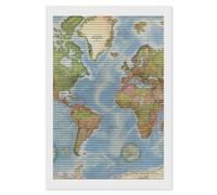 World Map Diamond Art Kits for Adults 8"x12" DIY Diamond Painting Kit for Beginners Gem Art Painting with Round Full Drill Diamonds DIY Paint Paintings for Home Wall Decor Gift