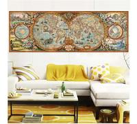 World Map Diamond Painting Kits for Adults, Map Large Diamond Art Kits Full Drill Diamond Painting, Kids Paintings for Beginners Embroidery Crystal Art Room Wall Decor Gifts40x120cm U-65