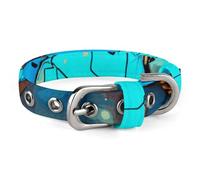 World Map Dog Collar Adjustable Soft and Comfortable Puppy Collars with Metal Buckle Pet Collar for Small Medium Pet