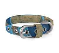 World Map Dog Collar Adjustable Soft and Comfortable Puppy Collars with Metal Buckle Pet Collar for Small Medium Pet