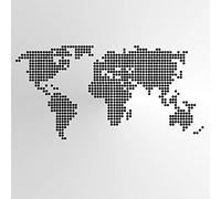World Map Dots Reusable Stencil A3 A4 A5 & Bigger Sizes Travel Globe / P20 (Mylar Reusable Stencil, A5 Size - 148 x 210 mm, 5.8 x 8.3 in)
