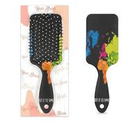 World Map Education Hair Brush Wet Dry Air Cushion Hair Brush Plastic Detangler Hairbrush for Kids Adults Back To School Gift Women Men