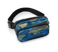 World Map Fanny Pack Belt Bag with Adjustable Strap Fashion Waist Bag for Outdoor Sports Hiking