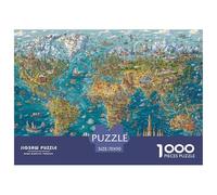 World Map Jigsaw Puzzle for Adults 1000 Piece Jigsaw Puzzle Animal Distribution Relaxing for Family Focus Gift 70x50cm/1000pcs