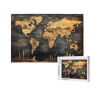 World Map Jigsaw Puzzles for Adults 5000 Retro Puzzles for Adults Wooden, Funny/Difficult/Impossible/Challenging Decompression Games, As a Birthday for Women and Men ML-654