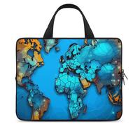 World Map Laptop Bags Ultra-Thin, Lightweight & Waterproof 13inch Laptop Sleeve, Durable Neoprene Material, Portable Protective Computer Bag with Hand Strap