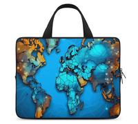World Map Laptop Bags Ultra-Thin, Lightweight & Waterproof 15inch Laptop Sleeve, Durable Neoprene Material, Portable Protective Computer Bag with Hand Strap