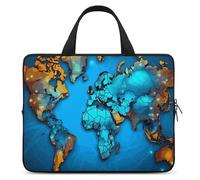 World Map Laptop Bags Ultra-Thin, Lightweight & Waterproof 17inch Laptop Sleeve, Durable Neoprene Material, Portable Protective Computer Bag with Hand Strap