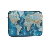 World Map Laptop Case 10 inch, Shockproof Protective Computer Sleeve Cover Water Resistant Laptop Bag Carrying Tablet Cover Briefcase Handbags Gifts for Men Women