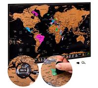 World Map Large 70x42cm Detailed World Scratch Poster