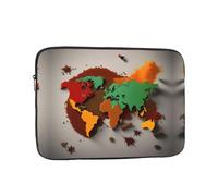 World Map Made of Spices Print Laptop Case â€“ Slim & Lightweight Computer Sleeve Fits 17 inch 10-17 Inch Laptops, Perfect for Travel