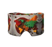 World Map Made of Spices Print Sleep Eye and Ear Muffs Mask - Adjustable Yoga Travel Headband, Keep Warm Shading Comfortable Aid