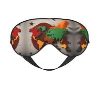World Map Made of Spices Print Soft Eye Mask â€“ Comfortable Sleep, Blocks Light, Full Eye Coverage, Ideal for Travel, Meditation