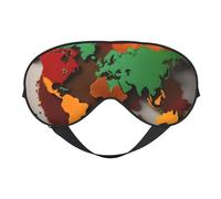 World Map Made of Spicesprint Travel Office Airplane Night Sleep Shading Blindfold Adjustable Strap Eye Mask