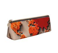 World Map Made up of Spices Print PVC Coin Purse Money Bag Makeup Case Pencil Pouch Zipper stationery case Women Men, White, One Size, Simple