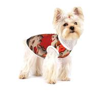 World Map Made up of Spices print Tshirts for Small Dogs Dog's Fashion Shirt Breathable Sleeveless Shirts for Small Dogs