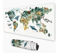 World Map Mouse Mat 700x300 mm Large Mouse Pad Animal Office Accessories Waterproof Desk Mat with Non-Slip Base, Smooth Surface to Improve Precision and Speed, Gaming Mousepad for Home, Office 3Y-607
