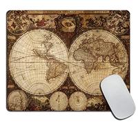 World Map Mouse Pad, Old World Map Drawn in 1720s Nostalgic Style Art Historical Atlas Vintage Design Rectangular Mouse Pad, Non-Slip Rubber MousePads for Office Home Laptop, 9.5"x7.9"x0.12" Inch