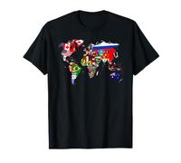 World Map National Flags Geography Kids T-Shirt