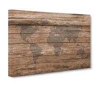 World Map No.1 Modern Canvas Wall Art Print Ready to Hang, Framed Picture for Living Room Bedroom Home Office Décor, 20x14 Inch (50x35 cm)