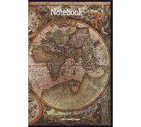 World Map Notebook Cover - 120 lined pages - paperback