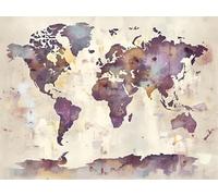 world map Paint by Numbers, DIY Paint by Numbers for Adults Retro Painting by Numbers for Children Beginner with Brushes and Acrylic Pigment, HD Canvas Wall Art Room Decor 12x16inch (Frameless)