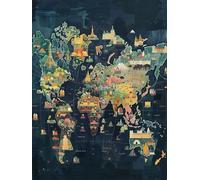 World Map Paint by Numbers for Adults with Frame, Large Paint by Number Canvas Kits, DIY Color Oil Painting Acrylic Paints with Brushes, Hobbies for Adults Women, Home Wall Decor 100x135cm J8-725