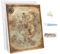 World Map Paint by Numbers for Adults with Frame, Painting by Numbers for Adults Abstract on Canvas, DIY Acrylic Oil Painting Kits with Brushes, Hobbies for Adults Women, Room Decor 24x28in G-4027