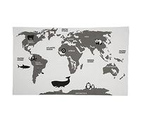 World Map Pattern Baby Play Mat Soft Foldable Large Size Play Mat for Kids Infants Toddlers Indoor Outdoor Use Cloth Material 143 x 85cm