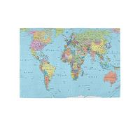 World Map Placemats set of 6 Learning Educational Table Mat Heat Resistant Washable Place Mats Indoor Outdoor Kitchen Dining Tabel Decoration