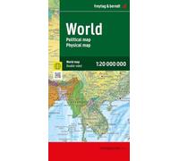 World Map, Political - Physical, English, folded Map: 1:20.000.000