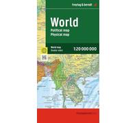 World Map, Political - Physical, English, folded Map: 1:20.000.000