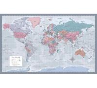 World Map Poster Chart [Purple] (Laminated, 18" x 29")