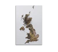 World Map Poster Europe-England Topographical Map Decorative Painting Canvas Wall And Art Picture Family Bedroom Decor 12x18inch(30x45cm)