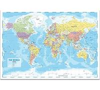 World Map Poster for Wall - 84 x 60cm Large Map of World Wall Art Atlas - Classroom or Geography Gift