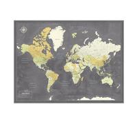 World Map Poster with Pins for Travel Tracking | Push Pin Travel Map Poster for travel tracking