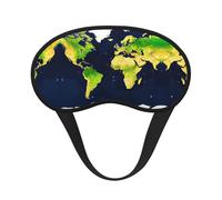 World Map Print Blackout Sleep Mask - Side Sleeper Eye Cover, Soft Comfort, Perfect for Travel, Meditation