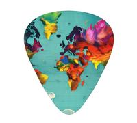 World Map print Celluloid Guitar Plectrums for Acoustic Guitar Bass,Guitar Picks with Organizer Box