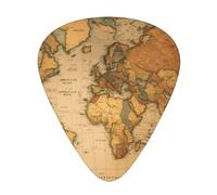 World Map print Celluloid Guitar Plectrums for Acoustic Guitar Bass,Guitar Picks with Organizer Box