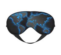 World Map Print Comfortable Eye Mask Full Coverage Lightweight Men Women Outdoor Travel Relaxation