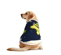 World Map Print Dog Vest, Soft Breathable Pet Shirt Clothes Sleeveless Fashion Apparel For Medium Large Breeds