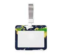 World Map Print Horizontal Card Badge Holder Appropriate for Teachers Students Doctors Office Staff