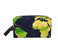 World Map Print Large Capacity Travel Toiletry Bag Unisex Daily Storage Portable Cosmetic Pouch