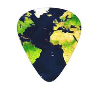 World Map Print Organizer Storage Box Different Thickness Guitar Picks For Acoustic Guitar