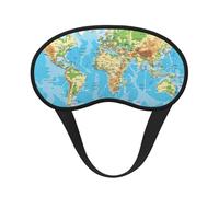 World Map Print Sleep Mask, Eye Sleeping Mask for Women and Men for Total Darkness, Reduces Puffy Eye Mask