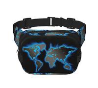 World Map Print Stylish and Practical Waist Bag,Adjustable,Perfect for Travel,and Outdoor Activities