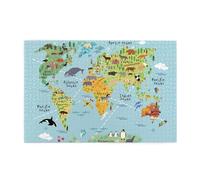 World Map Printed Adult Fun Puzzle wooden puzzle in a plastic box with letters printed on the back home decor party toy